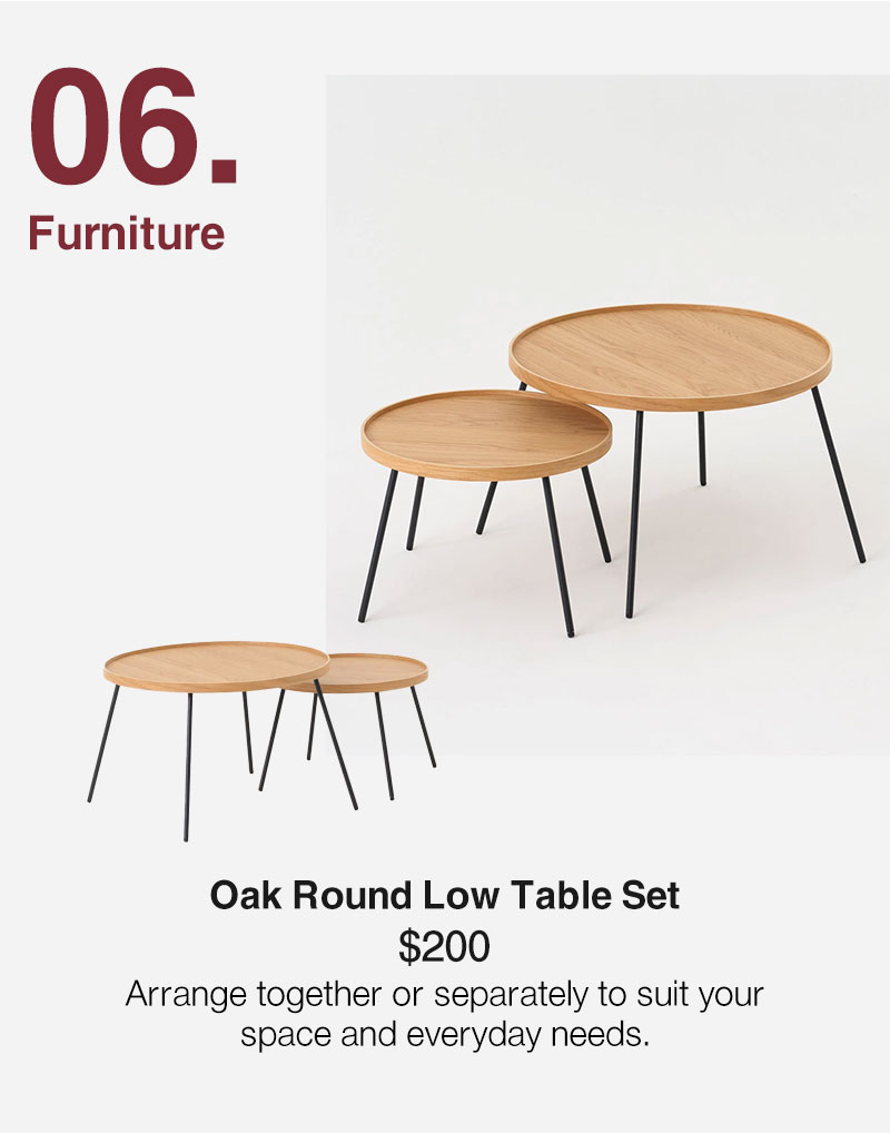 Shop Oak Round Low Table Set
