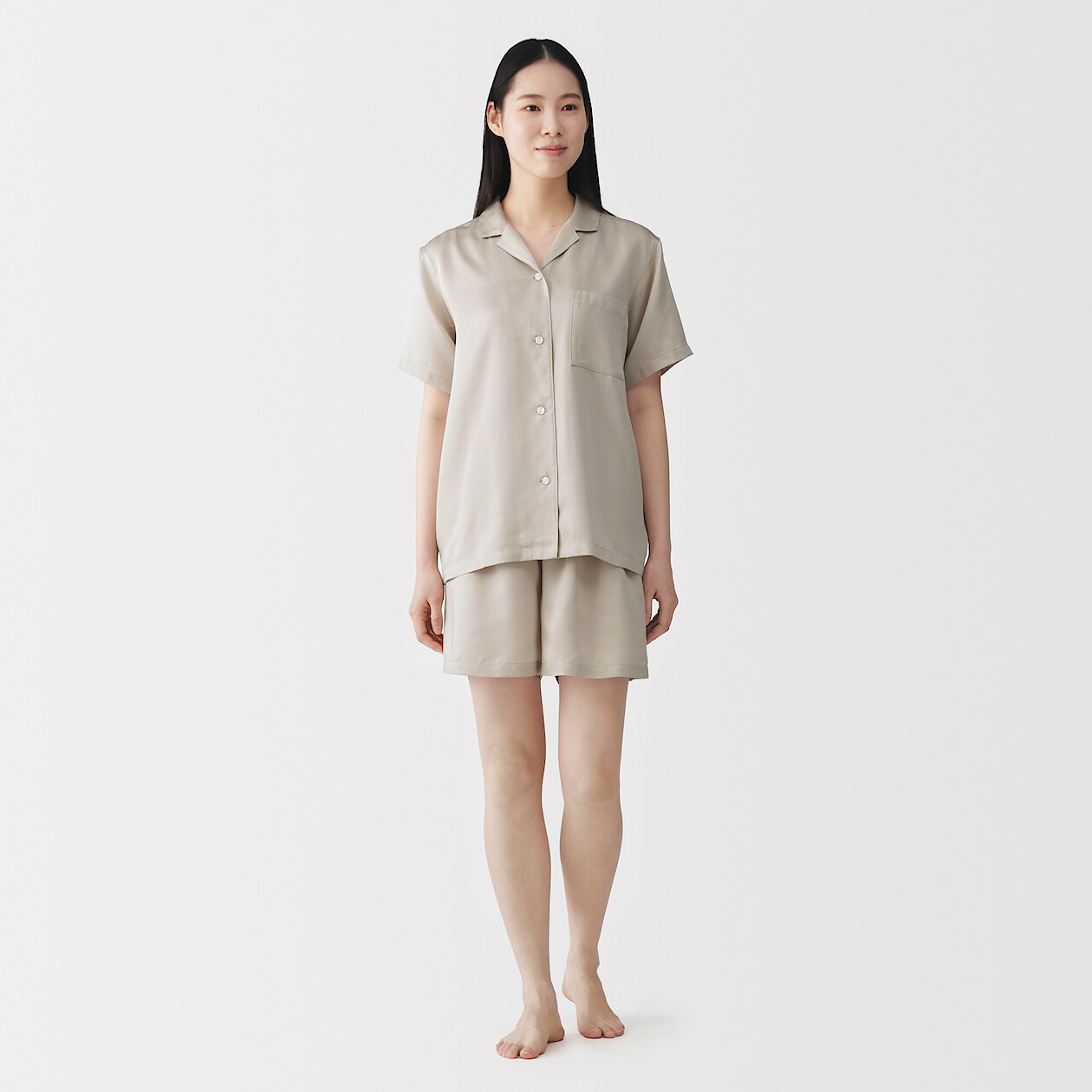 Image of Women’s Lyocell Satin Short Sleeve Pyjama Set
