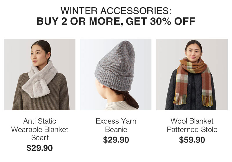 Shop 30% Off Winter Accessories When You Buy 2+