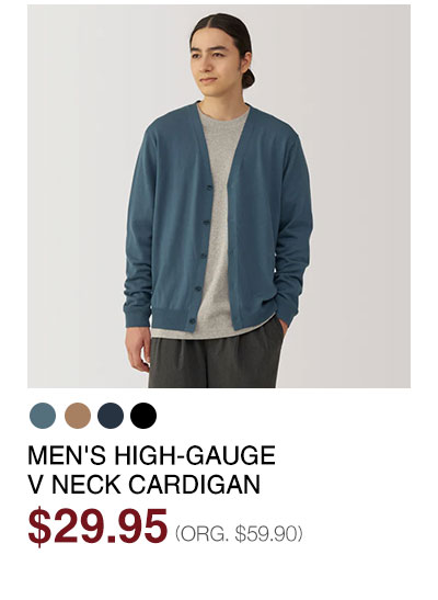 Shop Men's Washable High-Gauge V Neck Cardigan