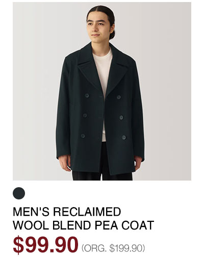 Shop Men's Reclaimed Wool Blend Pea Coat