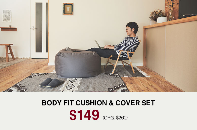 Shop $149 Body Fit Cushion and Cover Set Online Only!