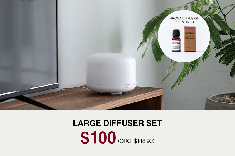 Shop Large Aroma Diffuser With Essential Oil Set $100