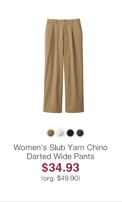 Shop Women's Slub Yarn Chino Darted Wide Pants