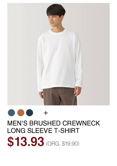 Shop Men's Brushed Crew Neck L/S T-Shirt