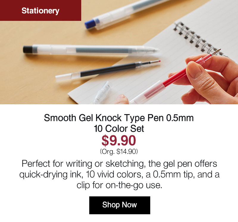 Shop Smooth Gel Knock Type Pen 0.5mm 10 Colors Set