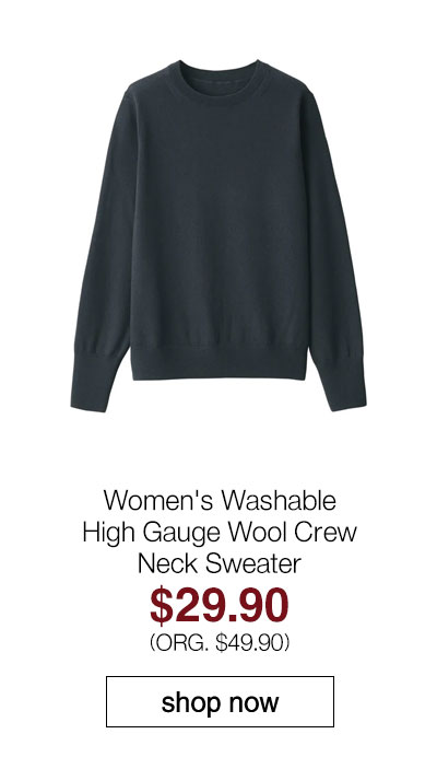 Shop Women's Washable High Gauge Wool Crew Neck Sweater