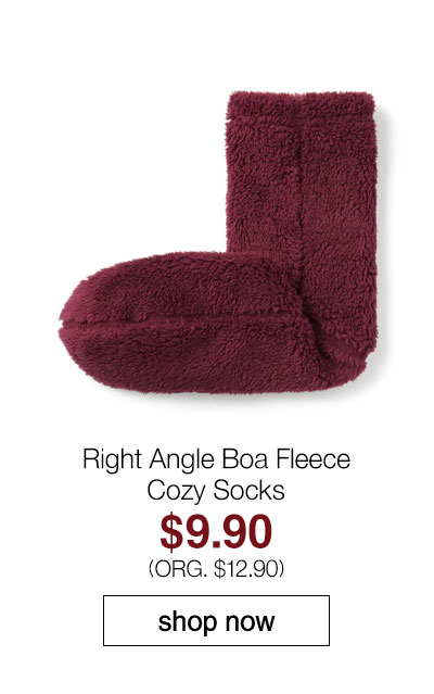 Shop Right Angle Boa Fleece Cozy Socks