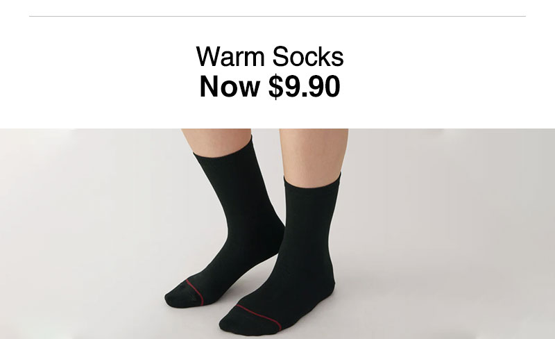 Shop Warm Socks Now $9.90