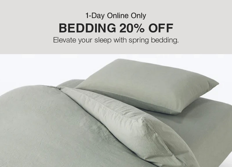 Shop 20% Off Bedding 1-Day Online Only