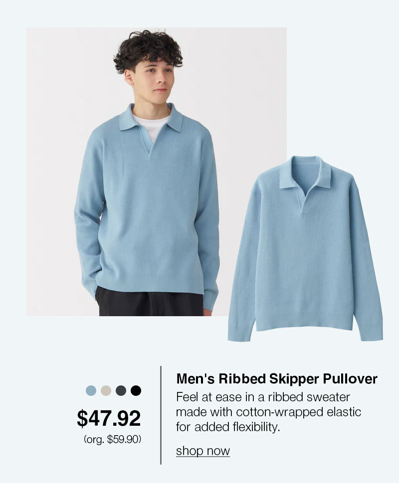 Shop Men's Ribbed Skipper Pullover