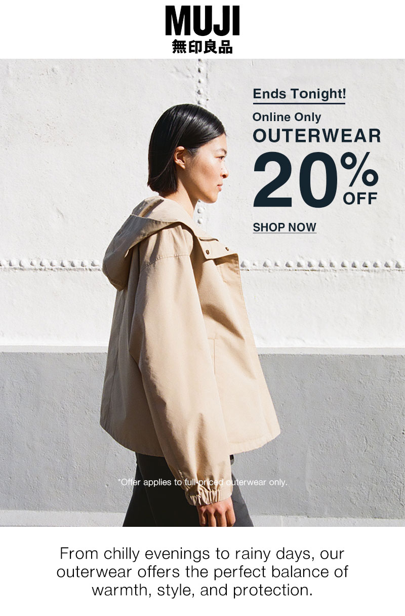 Shop 20% Off Outerwear Today Online Only!