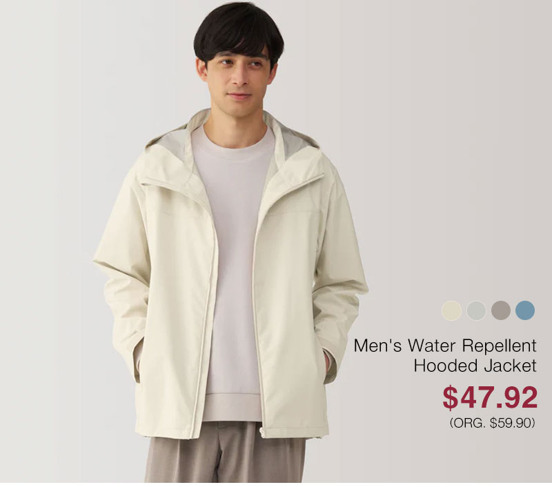 Shop Men's Water Repellent Hooded Jacket