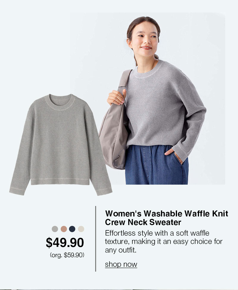 Shop Women's Washable Waffle Knit Crew Neck Sweater