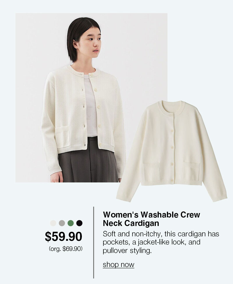 Shop Women's Washable Crew Neck Cardigan