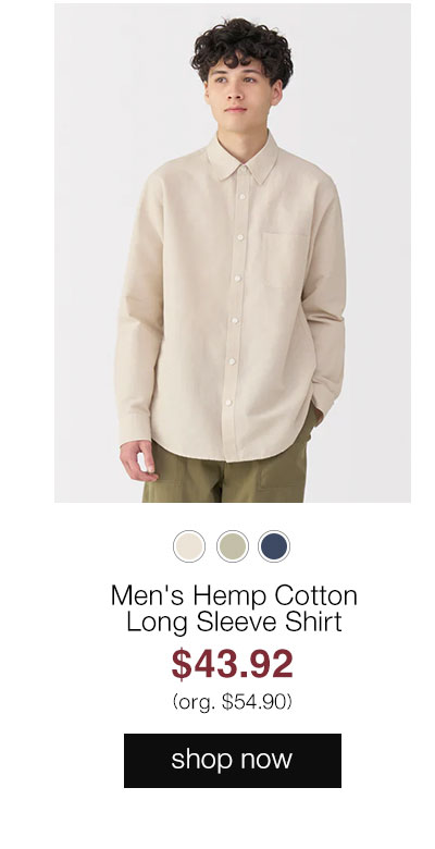 Shop Men's Hemp Cotton Long Sleeve Shirt