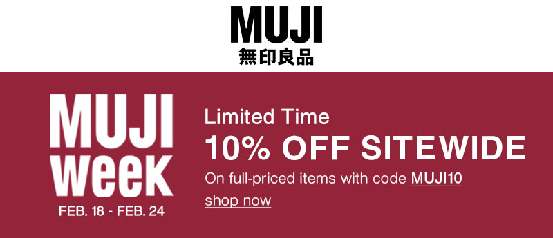 Shop 10% Off Sitewide With Code MUJI10