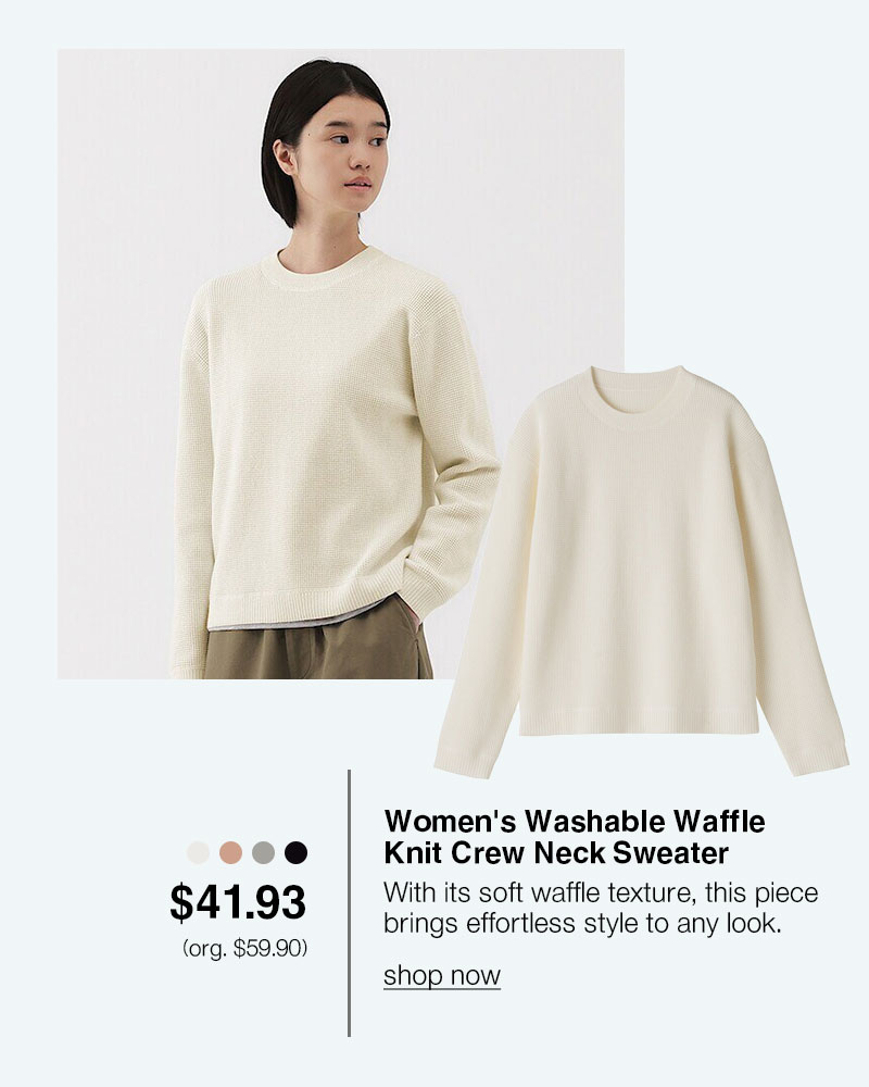 Shop Women's Washable Waffle Knit Crew Neck Sweater