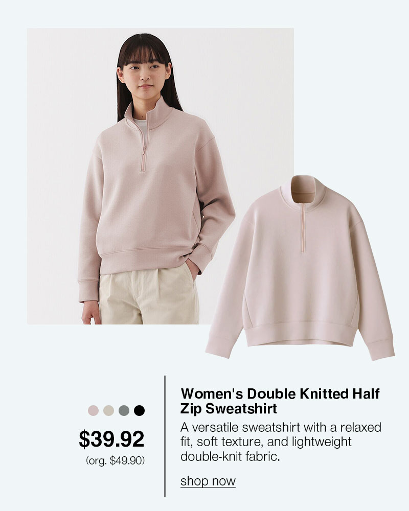 Shop Women's Double Knitted Half Zip Sweatshirt