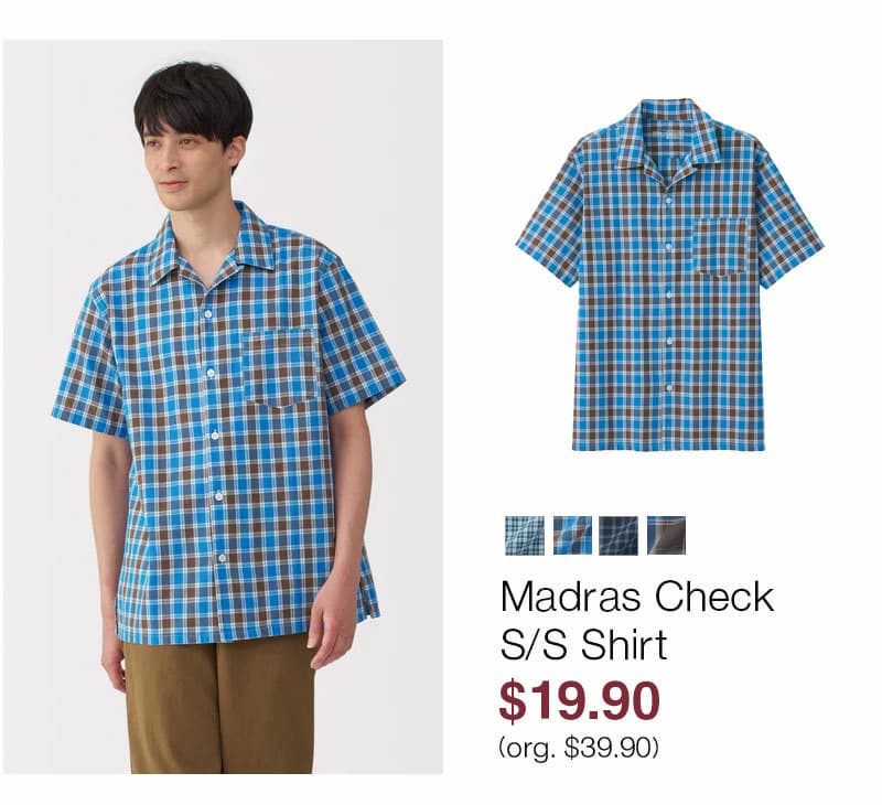 Shop Men's Madras Check Short Sleeve Shirt