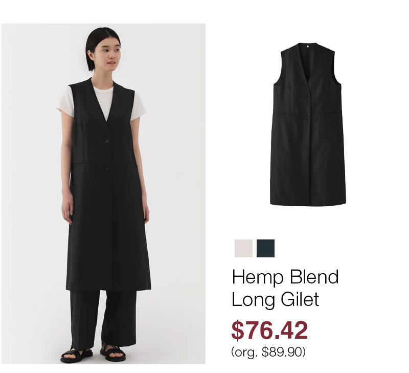 Shop Women's Hemp Blend Twill Long Gilet