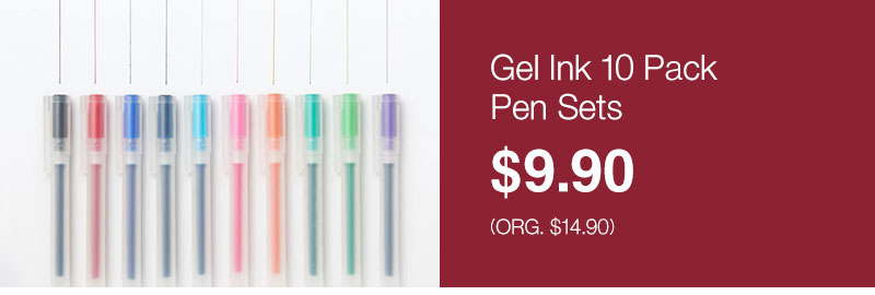 Online Only: Gel Ink 10 Pack Pen Sets $9.90 (org. $14.90)