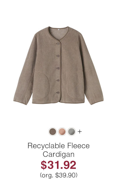 Shop Recyclable Fleece Cardigan