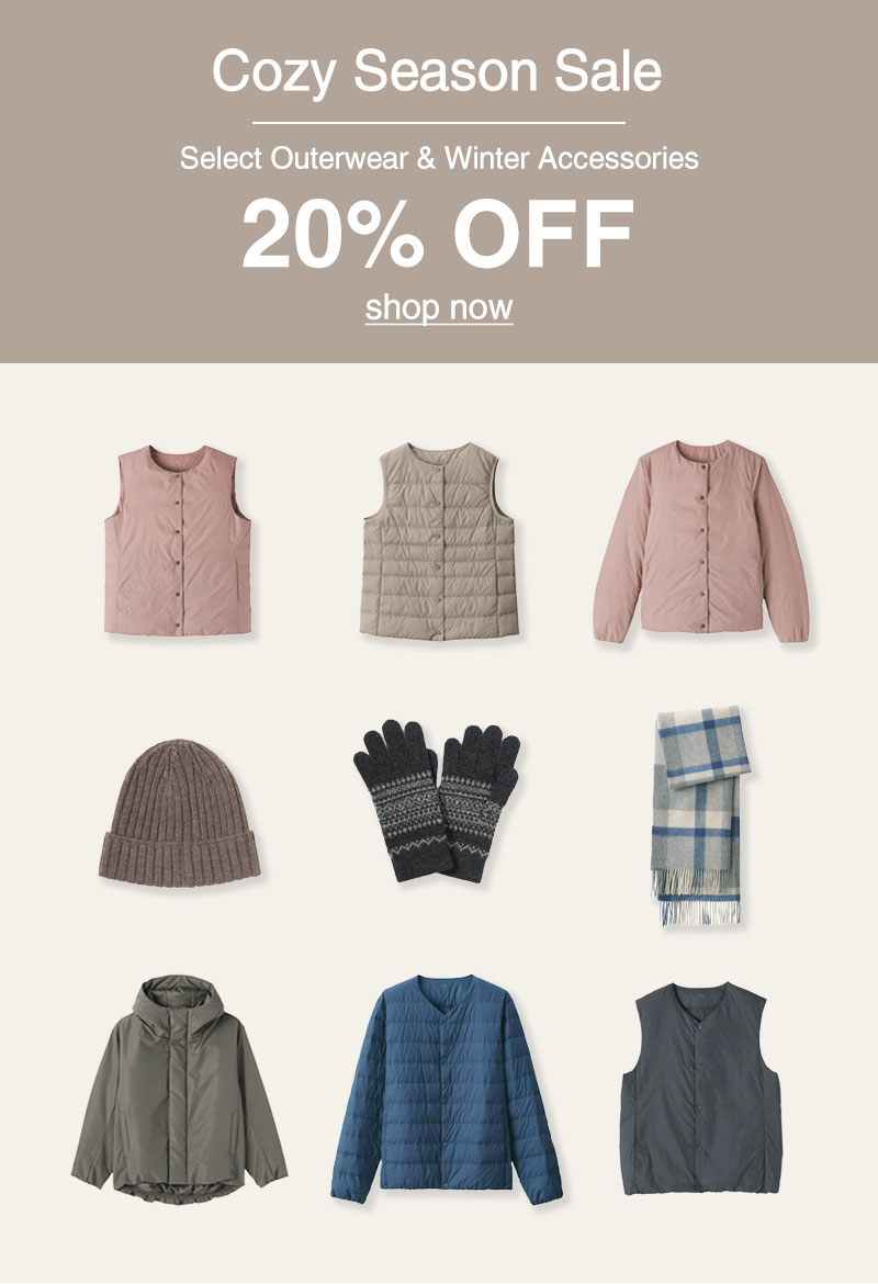 Cozy Season Sale Select Outerwear & Winter Accessories 20% OFF
