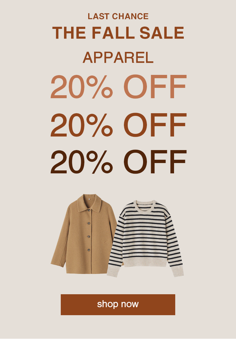 Shop 20% Off Apparel Online Ending Tonight