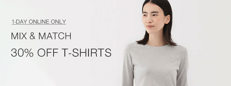 1-Day Online Only: Mix & Match 30% OFF T-Shirts