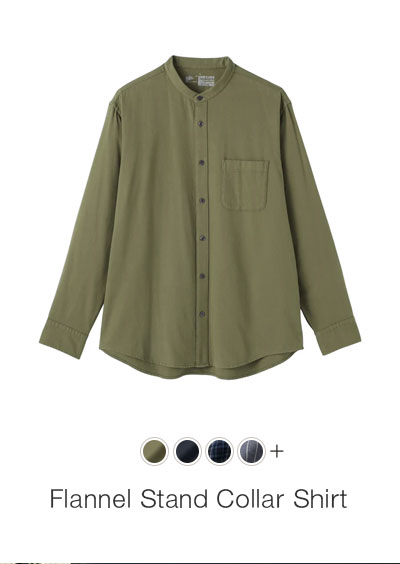 Shop Flannel Stand Collar Shirt