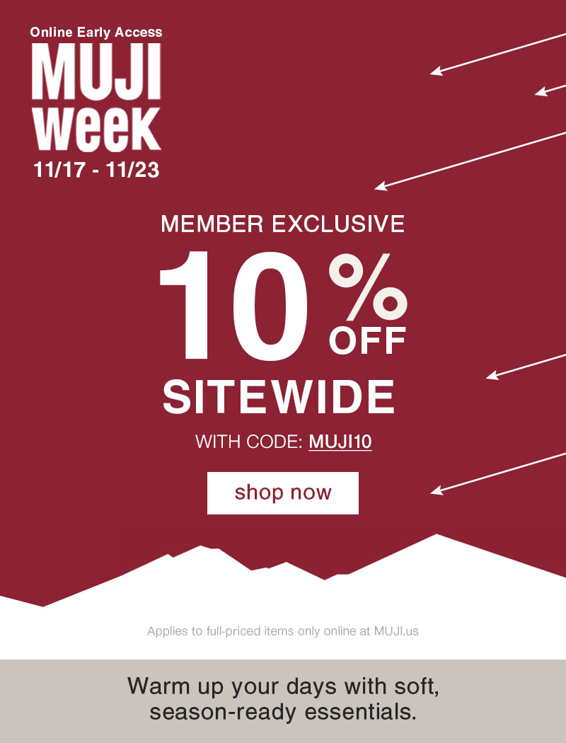 Shop 10% Off Sitewide with Code MUJI10
