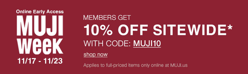 Shop 10% Off Sitewide with Code MUJI10