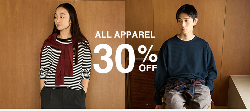 Shop Apparel 30% OFF