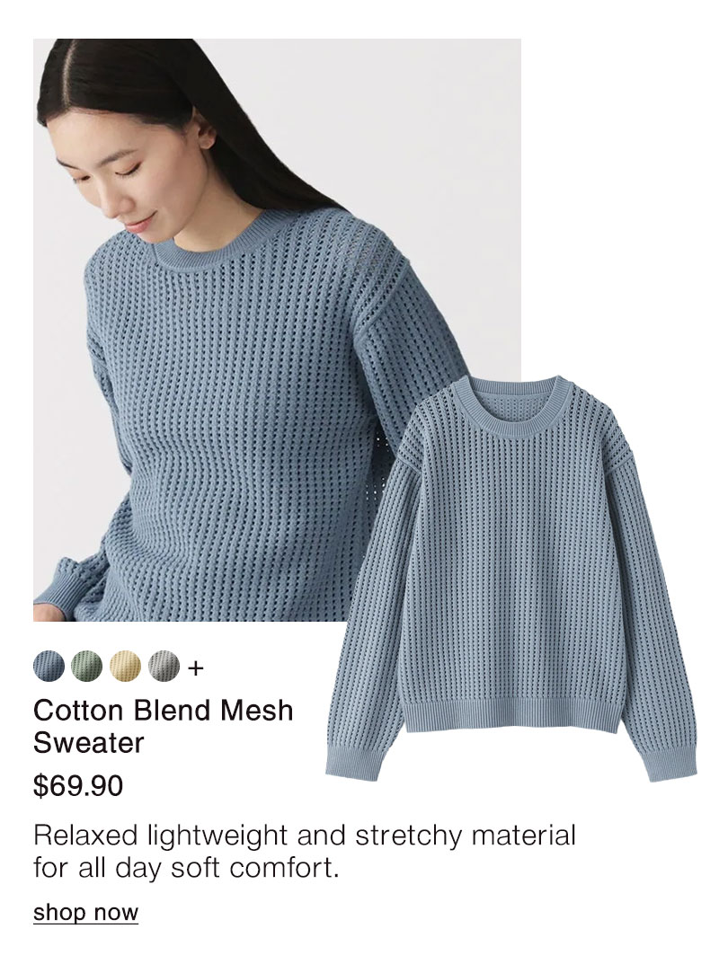 Shop Cotton Blend Mesh Sweater