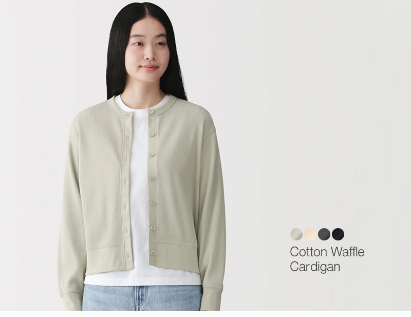 Shop Cotton Waffle Cardigan