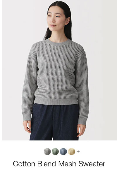 Shop Cotton Blend Mesh Sweater