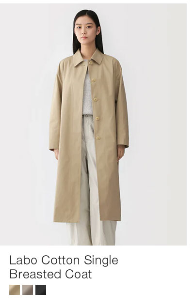 Shop Labo Cotton Single Breasted Coat