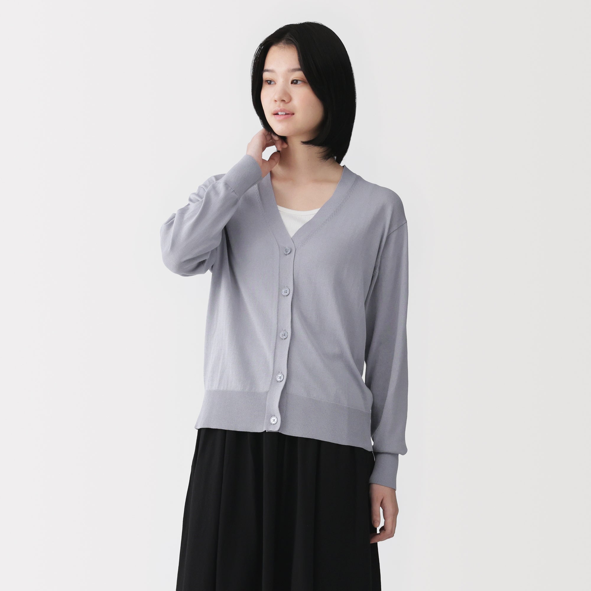 Image of Light Knit V-Neck Cardigan