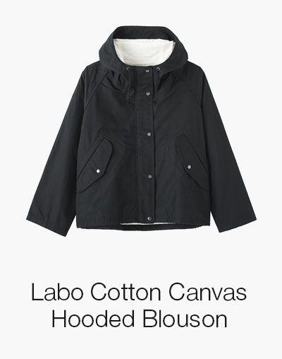 Shop Labo Cotton Canvas Hooded Blouson