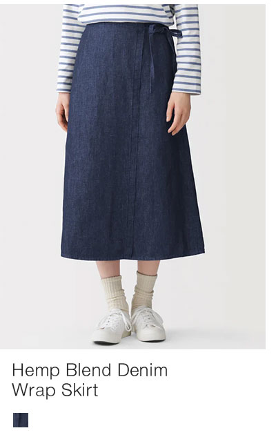 Shop Hemp Blend Denim Wrap Skirt