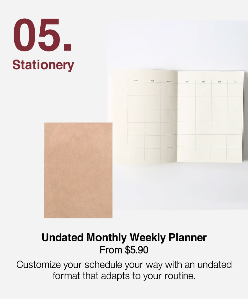 Shop Undated Monthly Weekly Planner