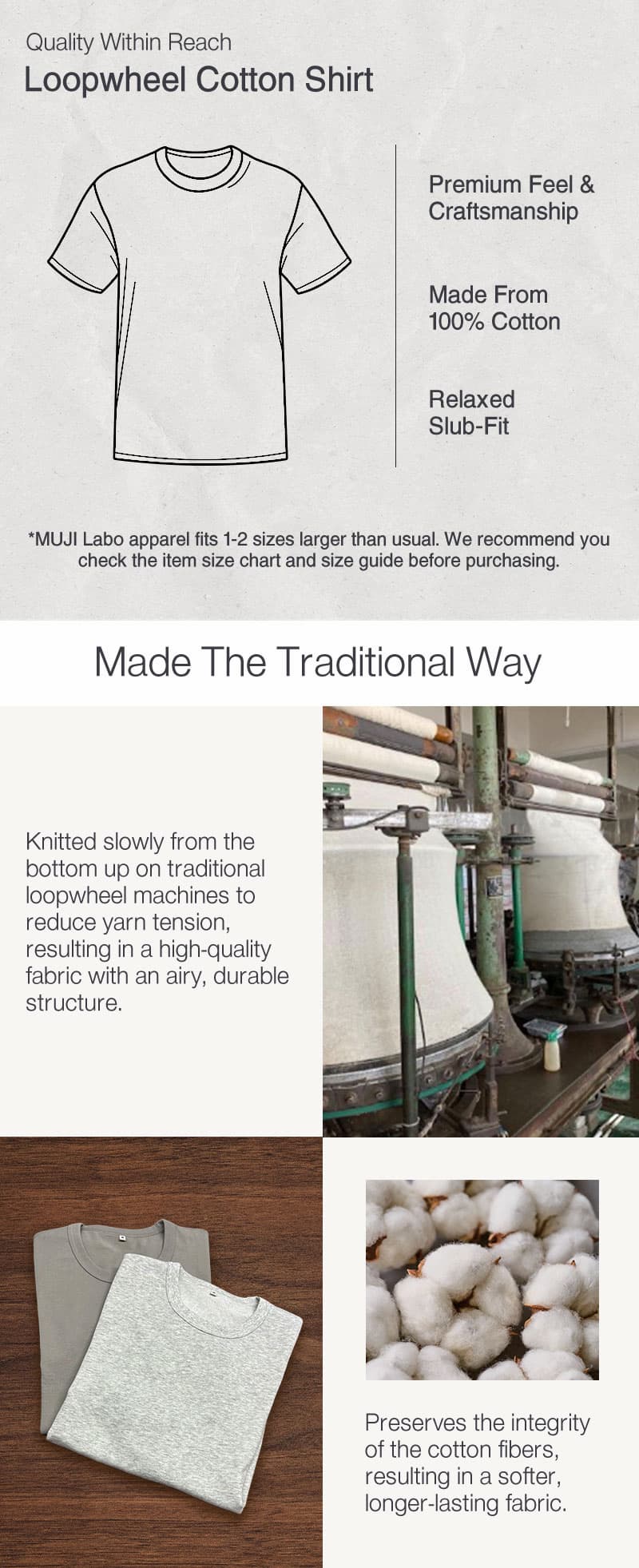 Shop MUJI Labo Loop Wheel Shirt