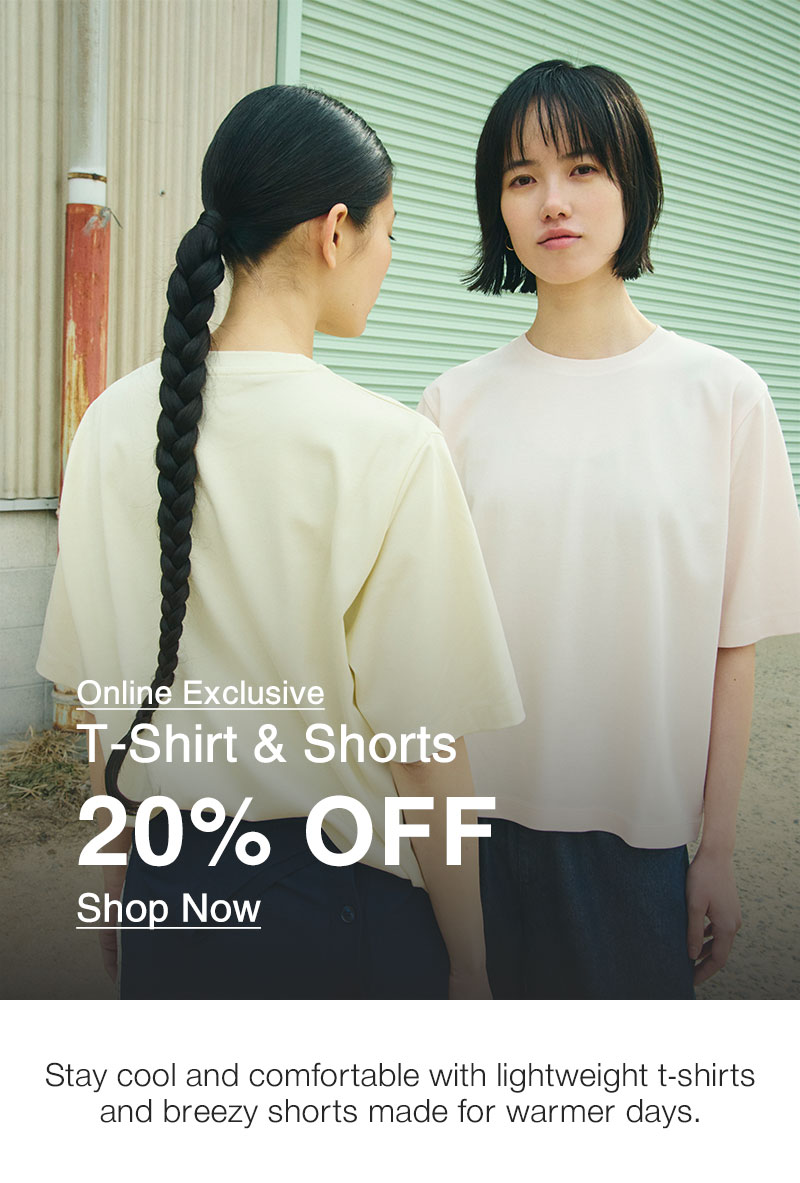 Shop Online Exclusive T-shirts & Shorts 20% OFF
