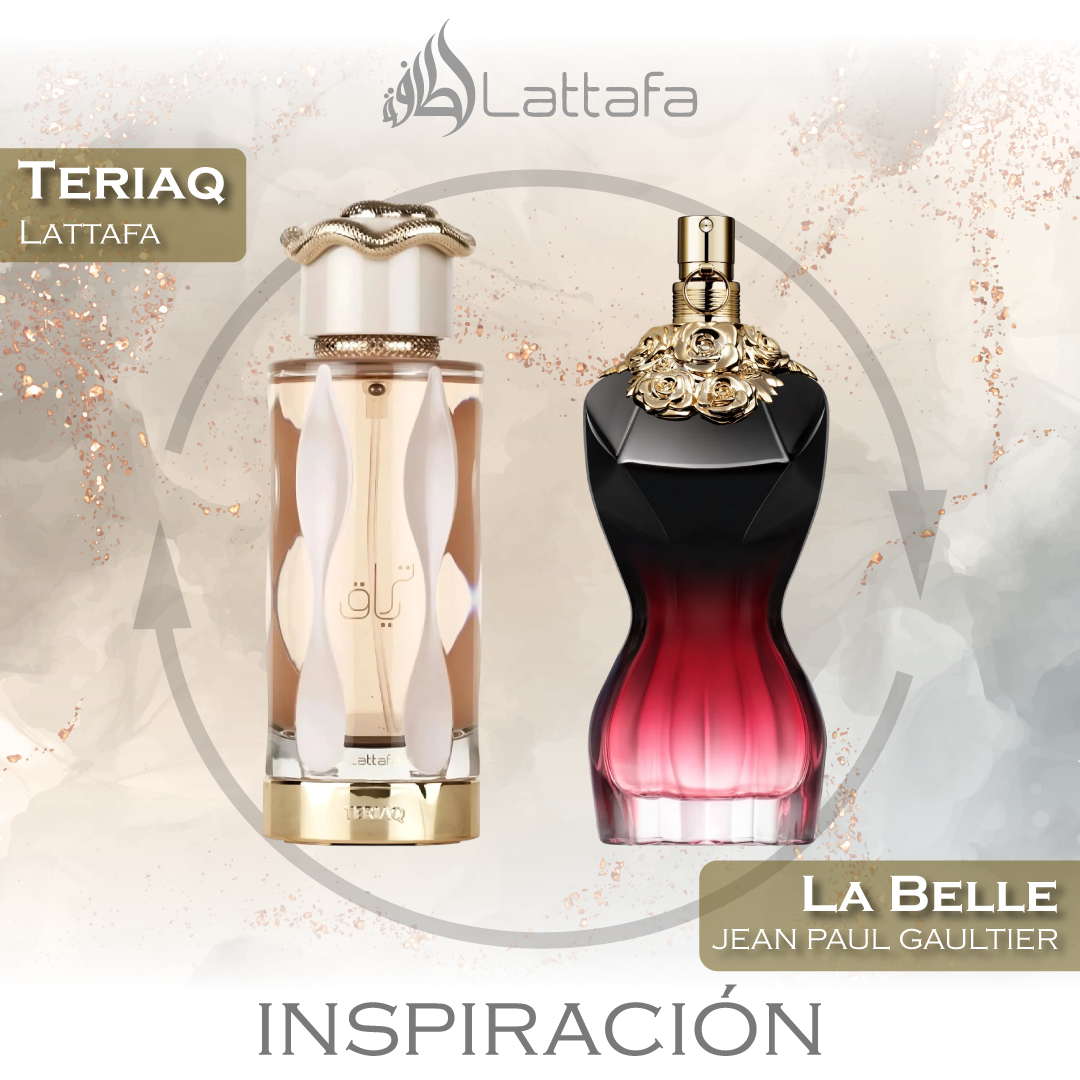 Teriaq EDP 100 ML Unisex - Lattafa - (Inspirado en La Belle Le Parfum de Jean Paul Gaultier).