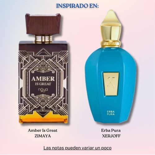 Amber is Great EDP 100 ML Unisex - Zimaya (Inspirado en Erba Pura de Xerjoff)