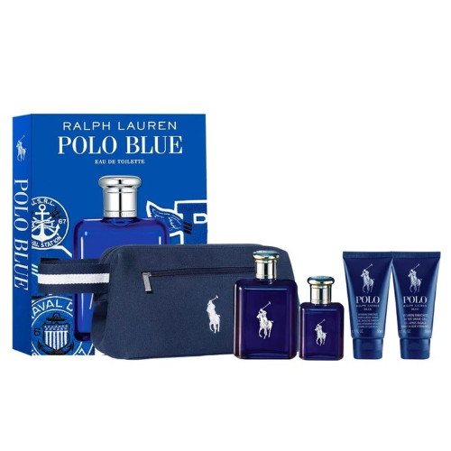 Polo Blue EDT 125 ML + 40 ML+ Shower Gel 50 ML + After Shave 50 ML Set - Ralph Lauren