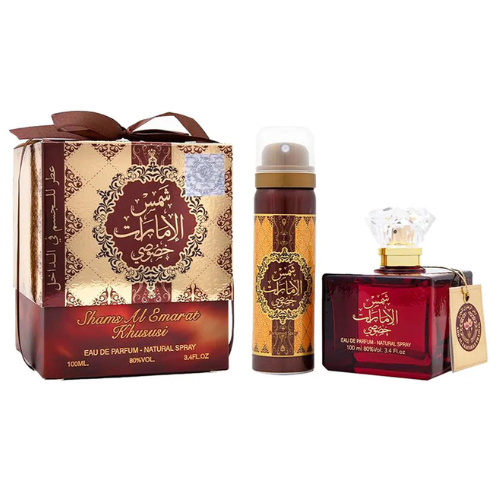 Shams Al Emarat Khususi EDP 100 ML + Deo Spray 50 ML Set - Ard Al Zaafaran