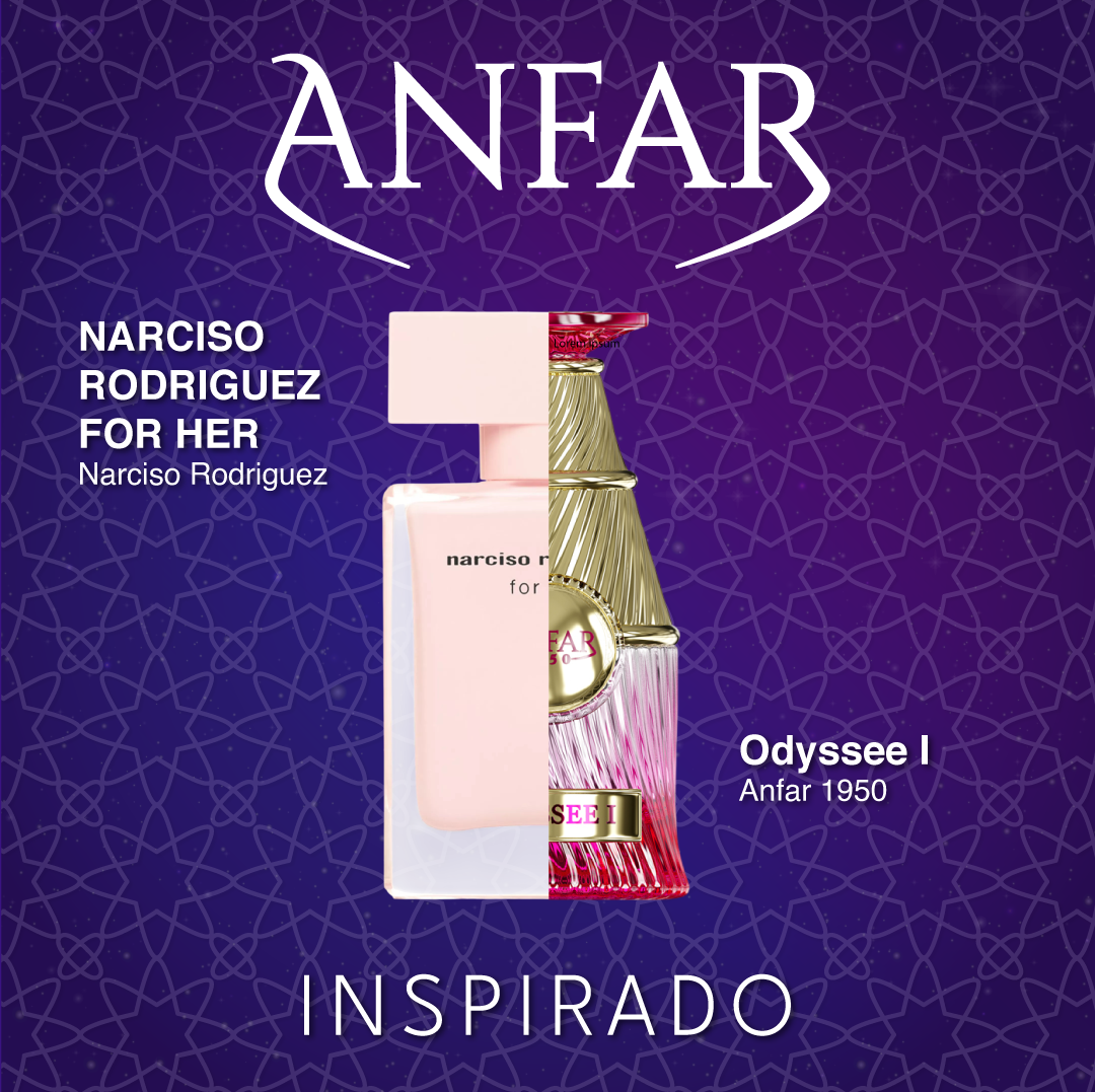 Odyssee I Extrait de Parfum 100 ML For Woman - Anfar 1950 - (Inspirado en Narciso Rodriguez For Her)