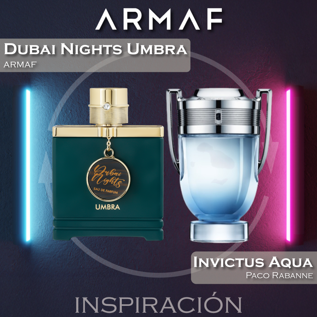 Dubai Nights Umbra EDP 100 ML Unisex - Armaf (Inspirado en Invictus Aqua versión 2018)